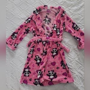 Girls pink panda bathrobe